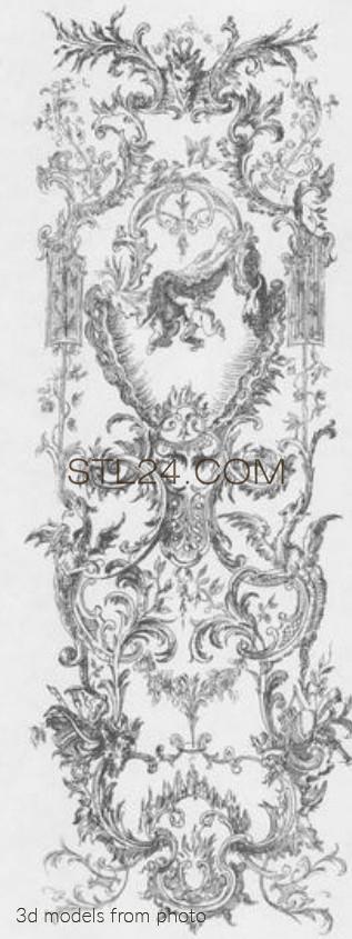 Панели резные (CARVED PANEL_1437 -  | 3D model 3DSMAX / OBJ / STL) 3D модель для ЧПУ станка